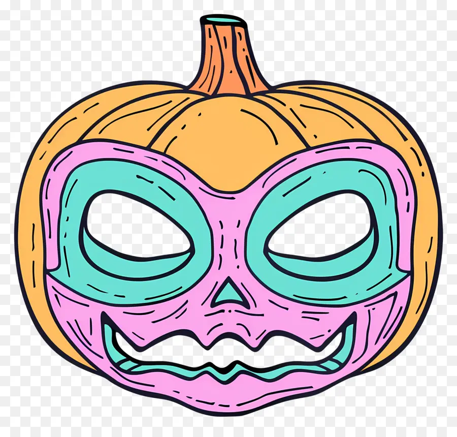 Masque D'halloween，Masque à La Citrouille PNG