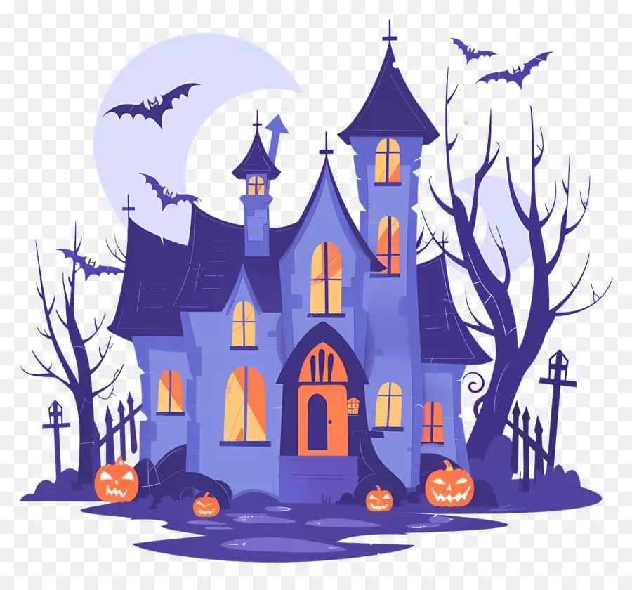 Maison D'Halloween，Maison Hantée PNG