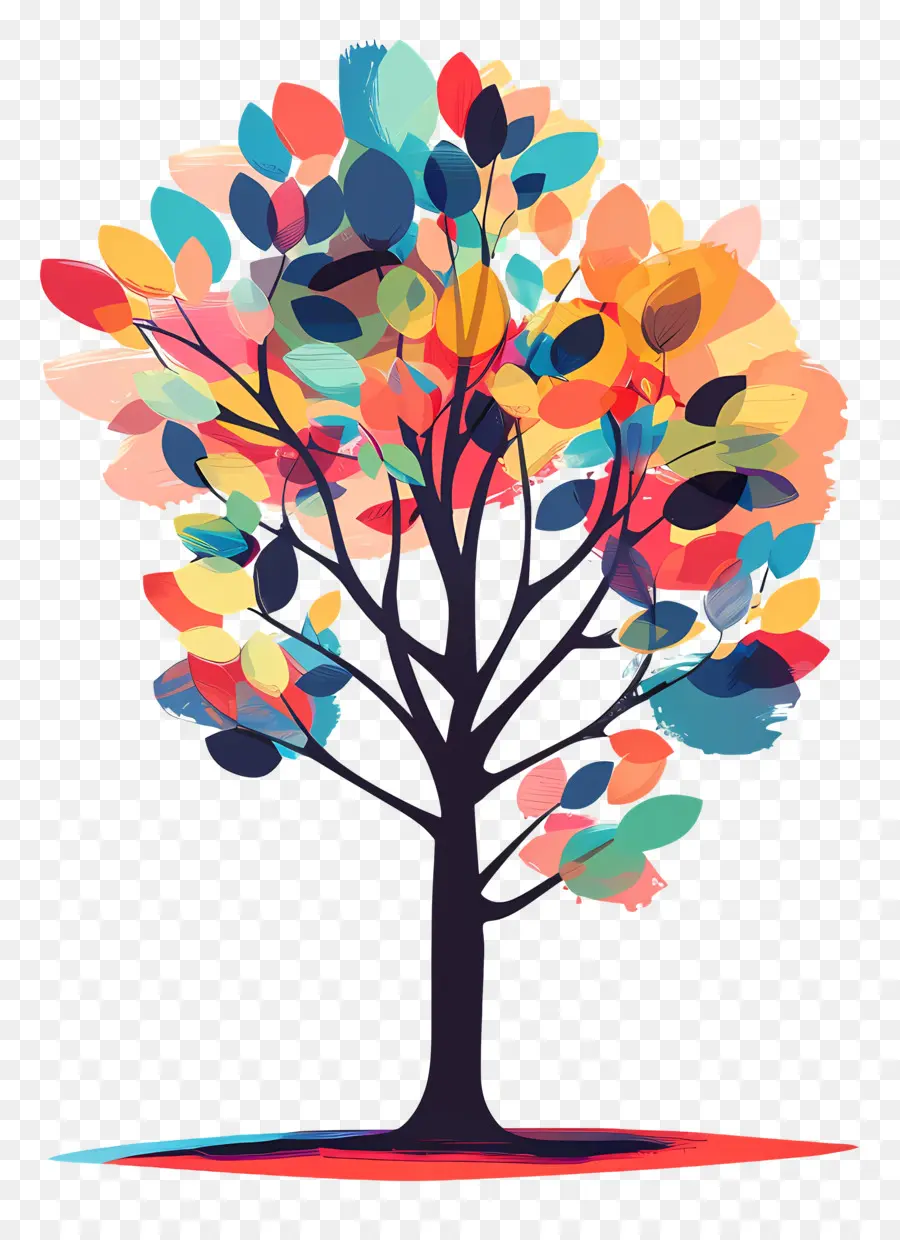 Arbre De Dessin Animé，Arbre Coloré PNG