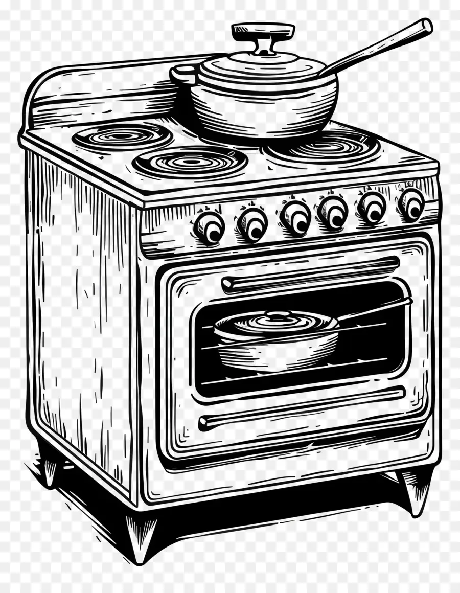 Cuisinière Et Four，Poêle Vintage PNG