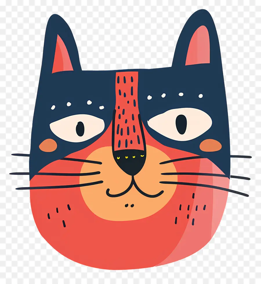 Tête De Chat，Visage De Chat Coloré PNG