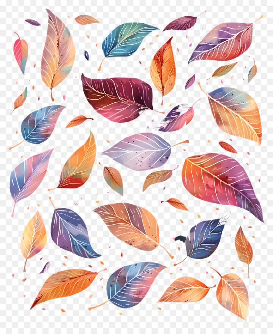 Feuilles Colorées，Automne PNG