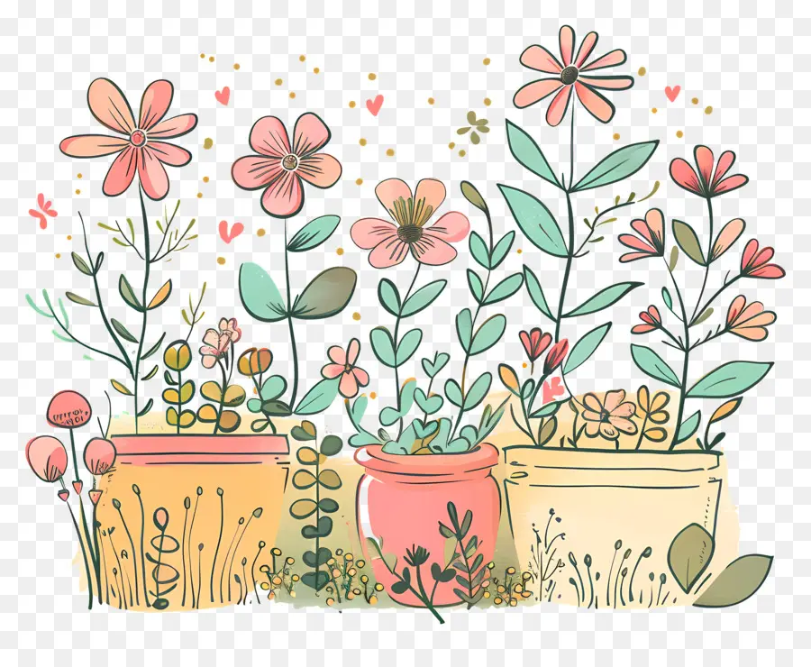 Fleurs D'été，Fleurs En Pot PNG