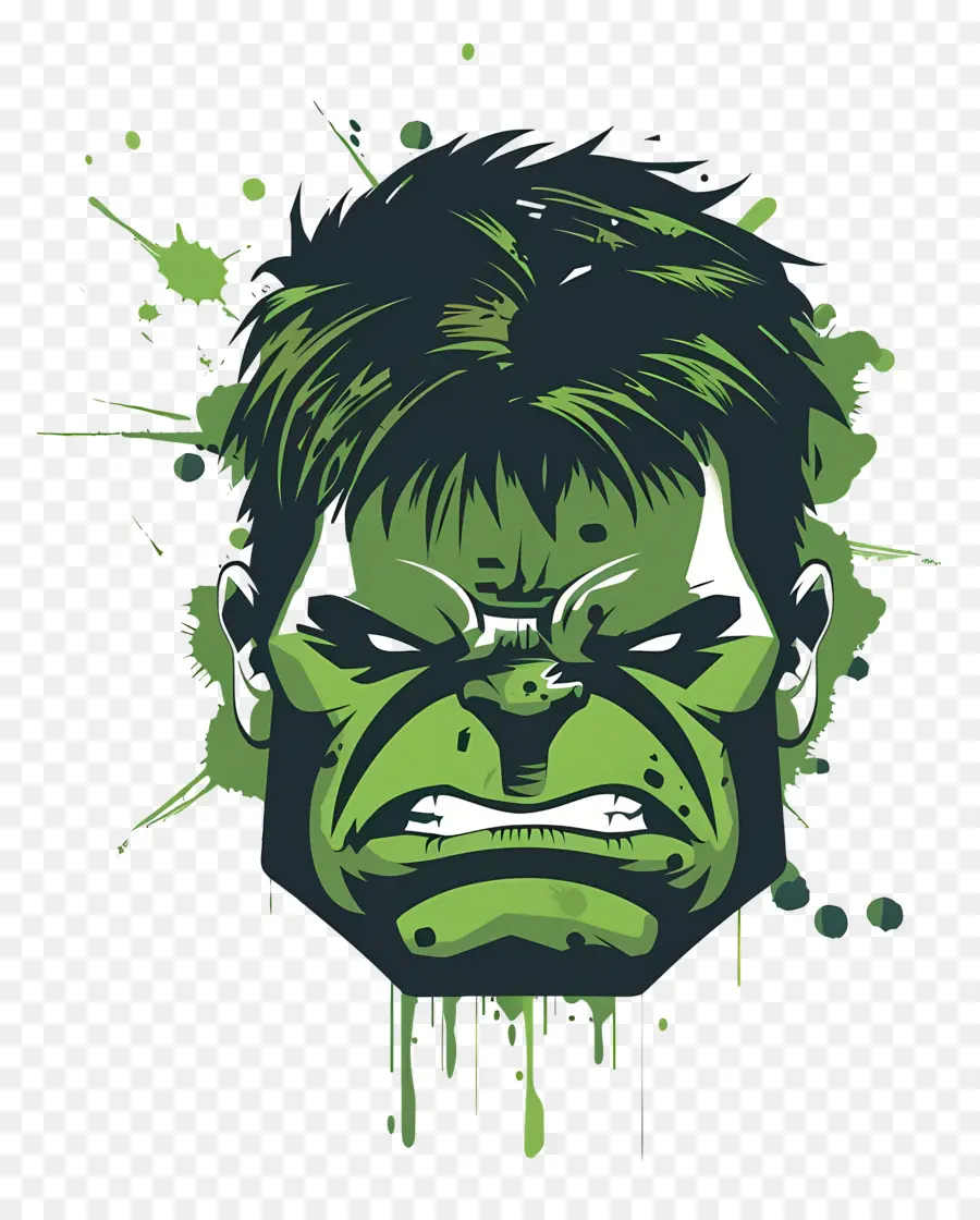 Tête De Hulk，Visage En Colère Vert PNG