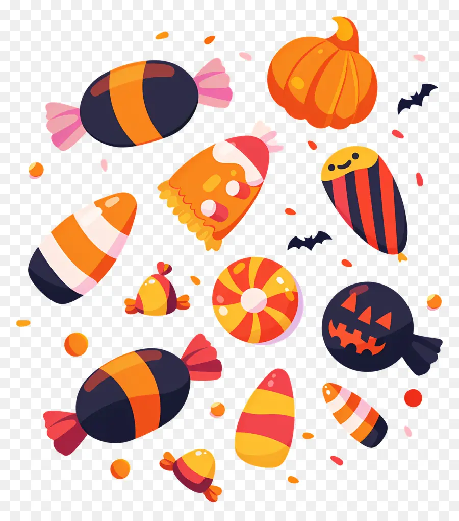 Les Bonbons D'halloween，Bonbons De Citrouille PNG