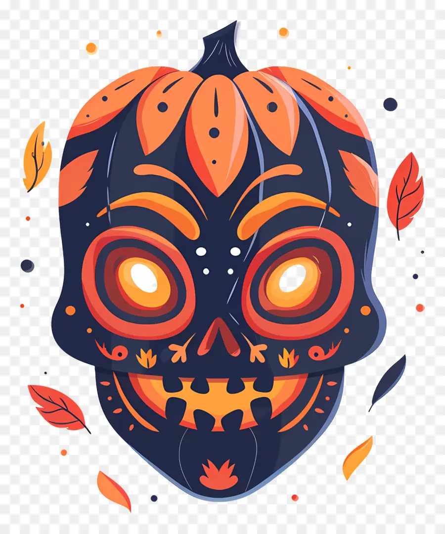 Masque D'halloween，Crâne De Citrouille PNG