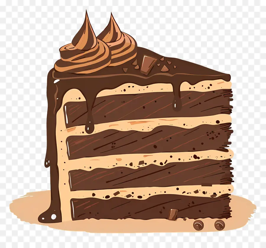 Gâteau Au Chocolat，De La Crème Fouettée PNG