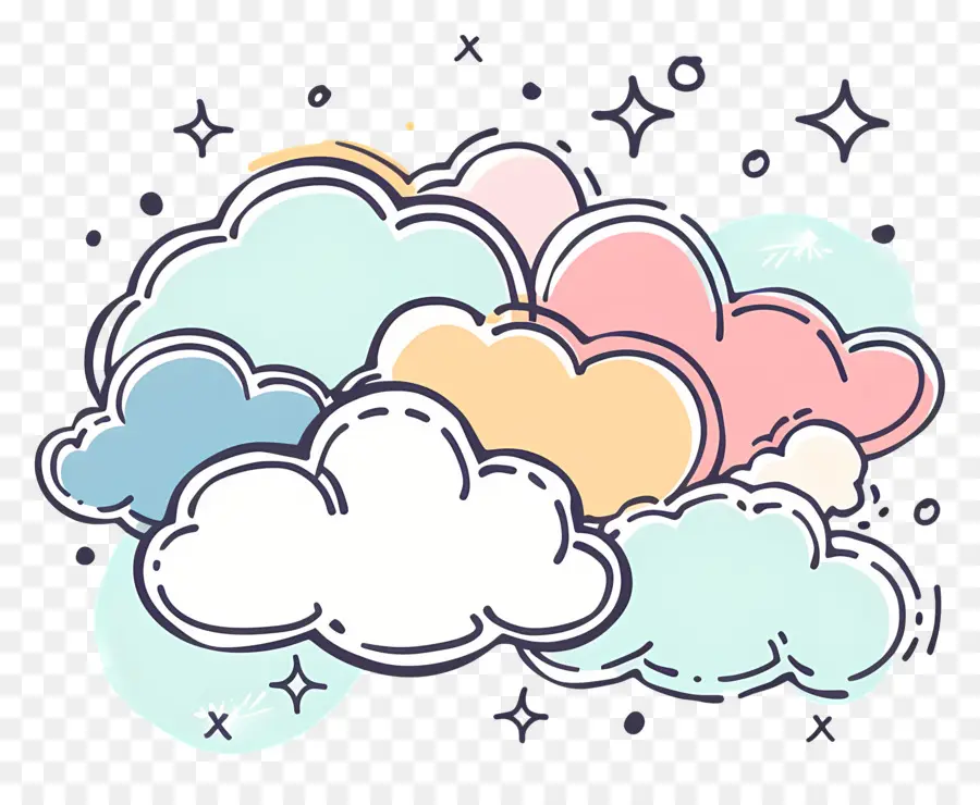 Nuage，Nuages ​​colorés PNG