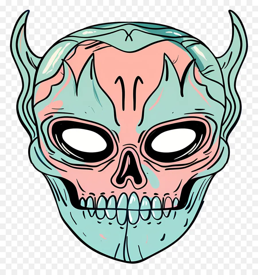 Masque D'halloween，Crâne PNG