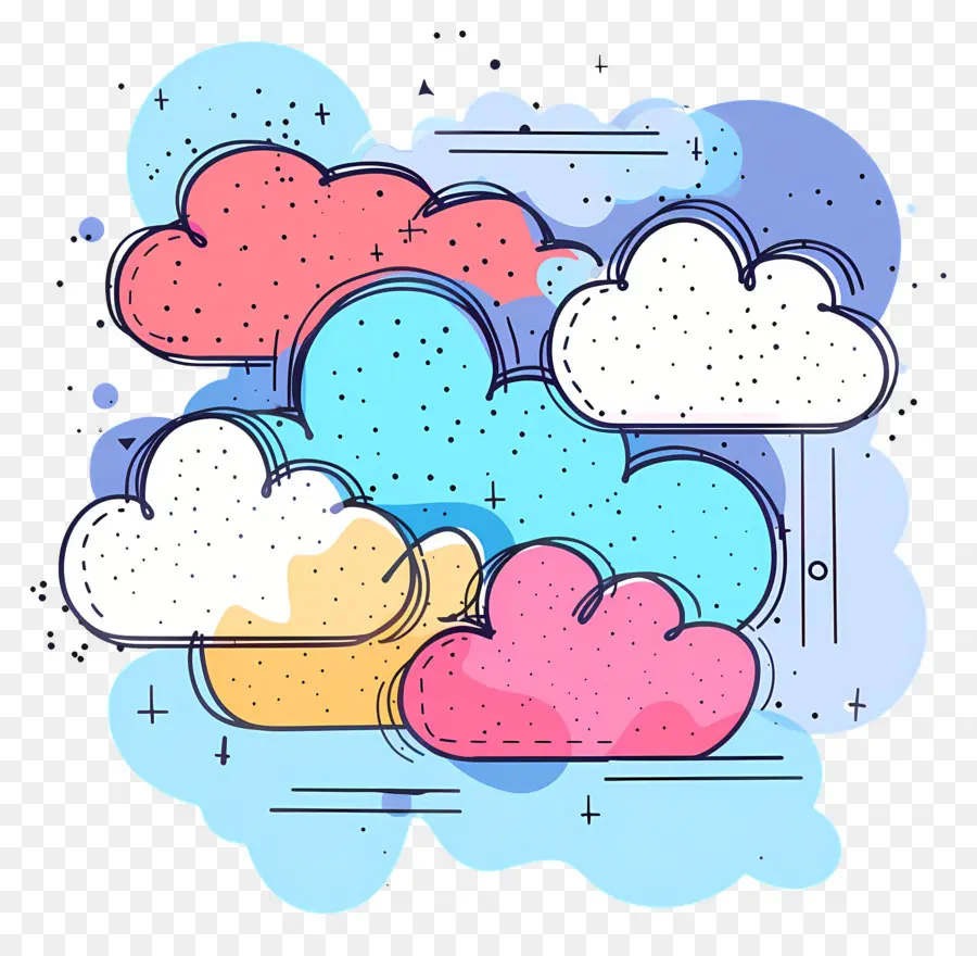 Nuages ​​colorés，Ciel PNG