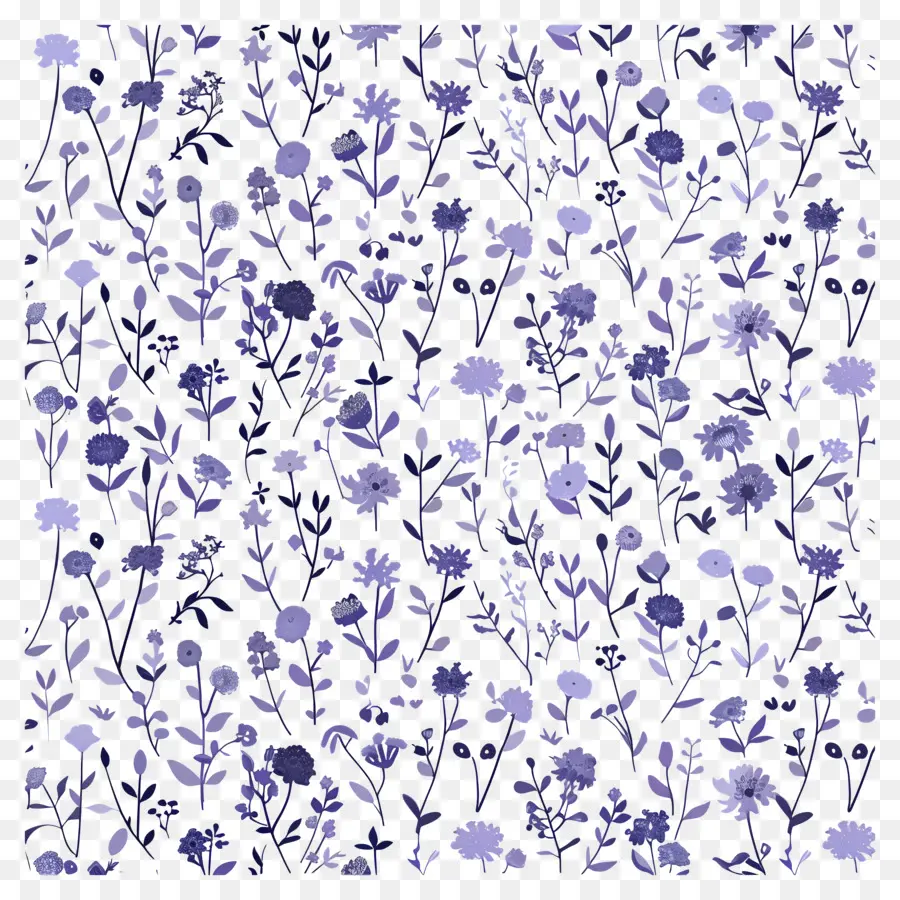 Modèle De Prés，Motif Floral Violet PNG