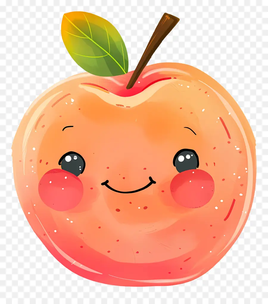 Dessin Animé De Pêche，Souriant Apple PNG