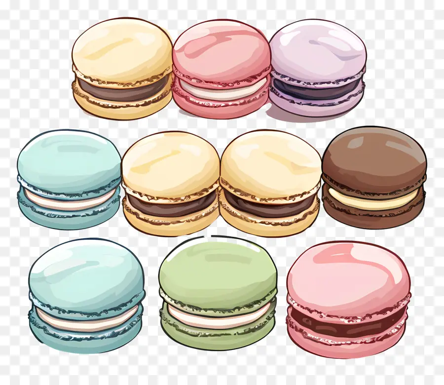 Macarons，Dessert PNG