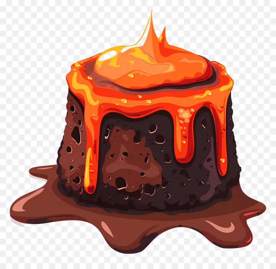 Gâteau De Lave Au Chocolat，Chocolat PNG