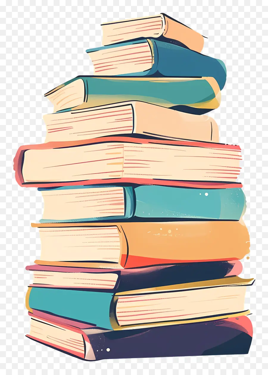 Pile De Livres，En Lisant PNG