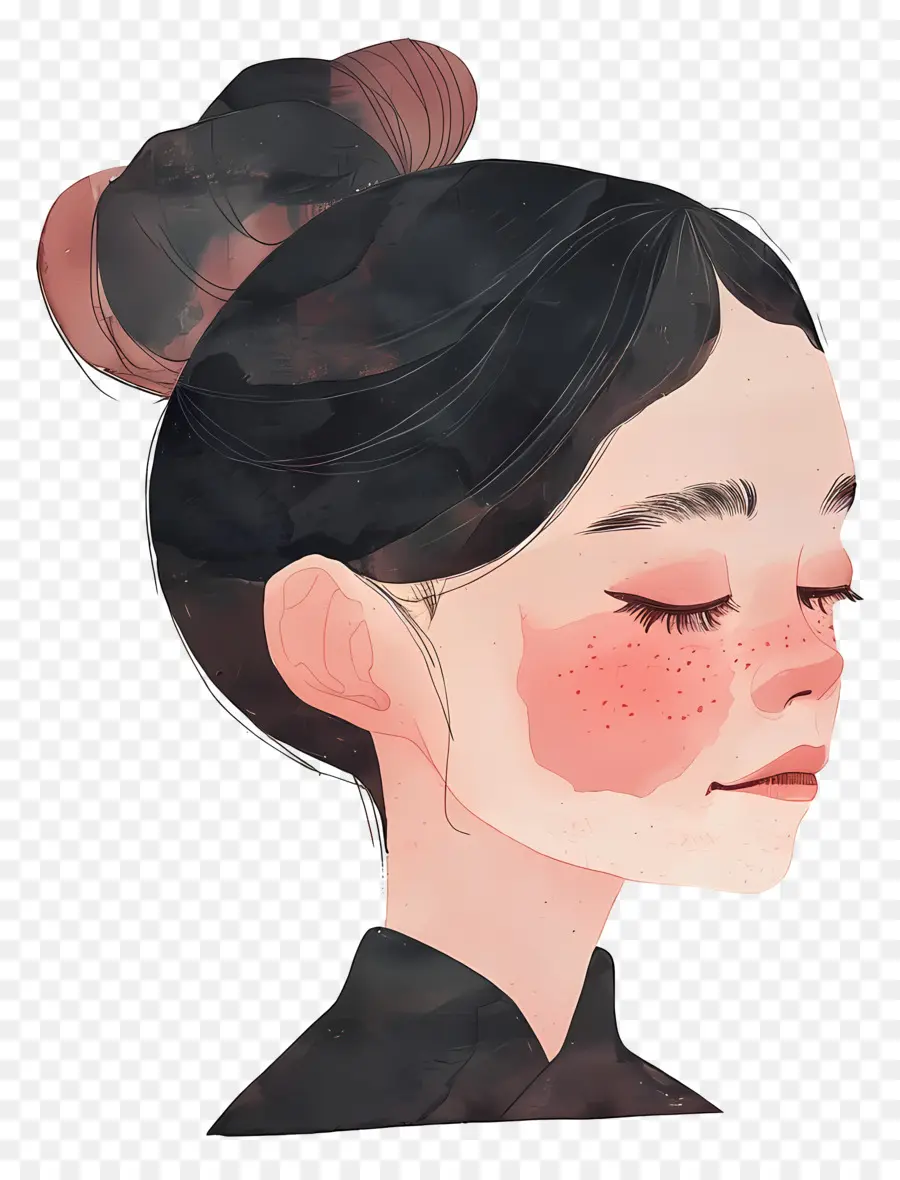 Femme，Fille Avec Chignon PNG