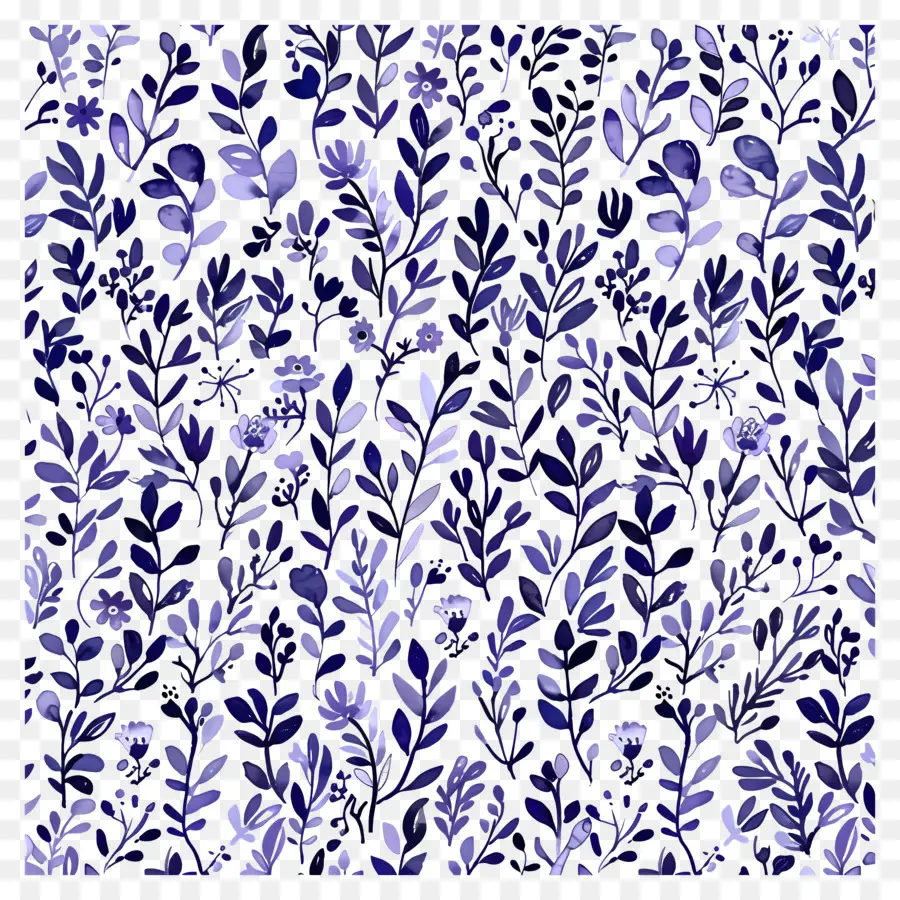 Modèle De Prairies，Motif Floral Violet Foncé PNG