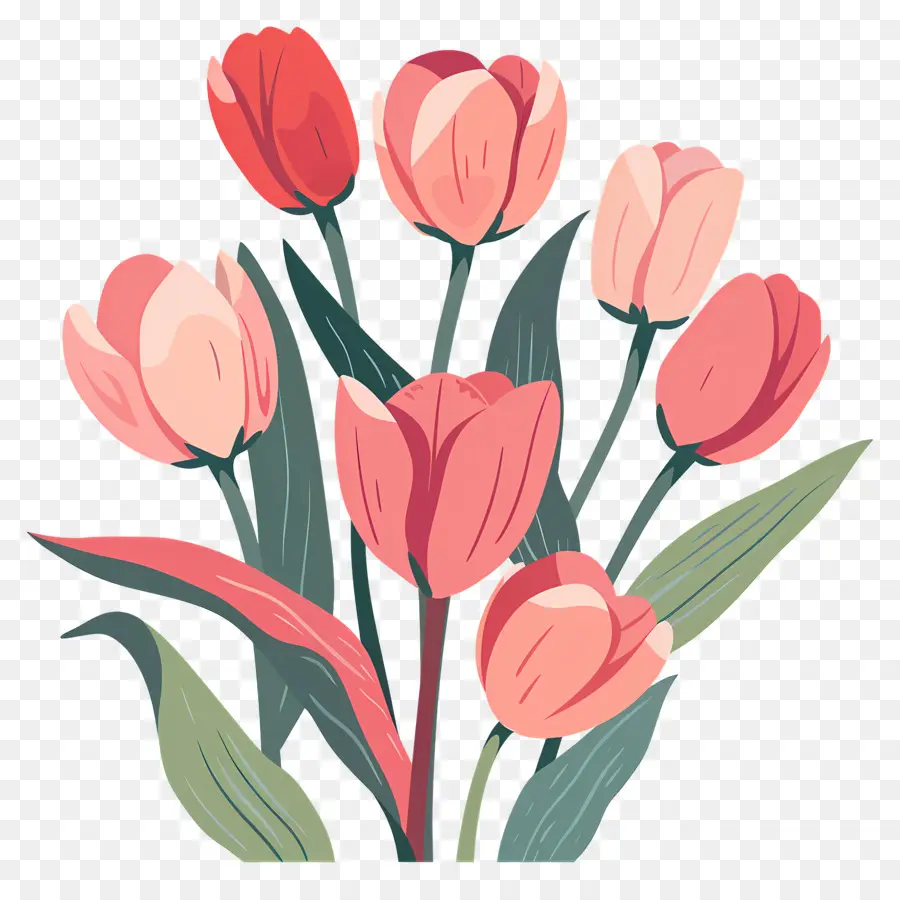 Bouquet De Tulipes，Tulipes Roses PNG