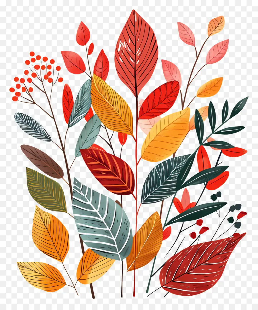 Feuilles D'automne，Feuilles D'automne Colorées PNG