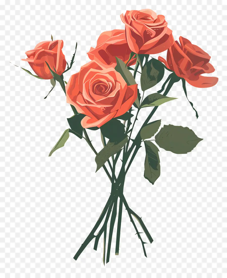 Bouquet De Roses，Roses Rouges PNG