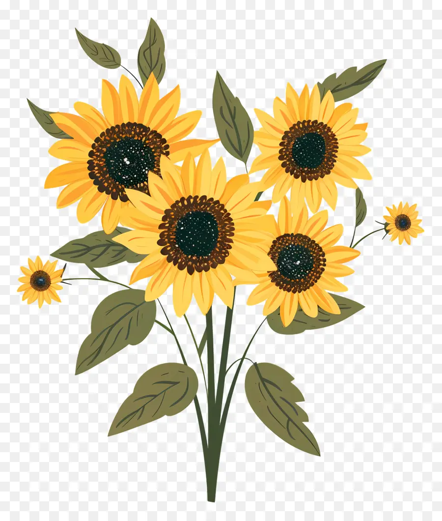 Bouquet De Tournesol，Tournesols Jaunes PNG