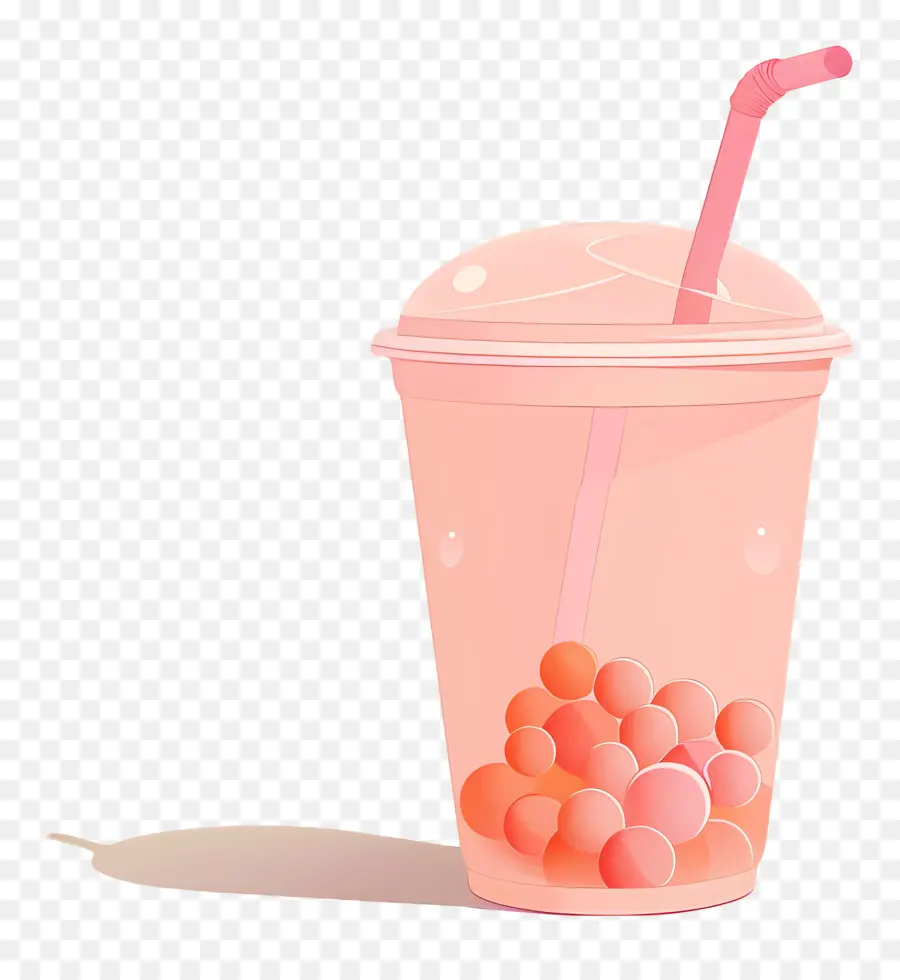 Bubble Thé，Tasse En Plastique Rose PNG