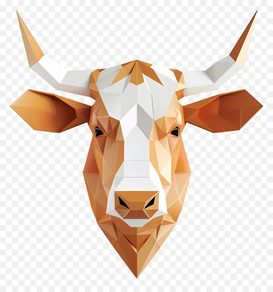 Tête De Vache，Modélisation En Poly PNG