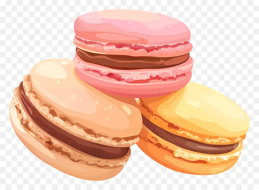 Macarons，Patisserie Française PNG