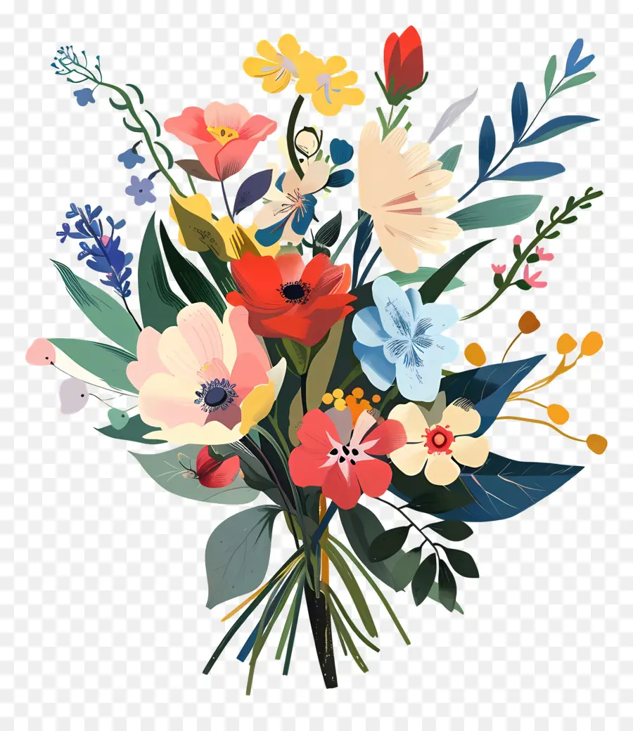 Bouquet De Fleurs Mélangées，Bouquet PNG