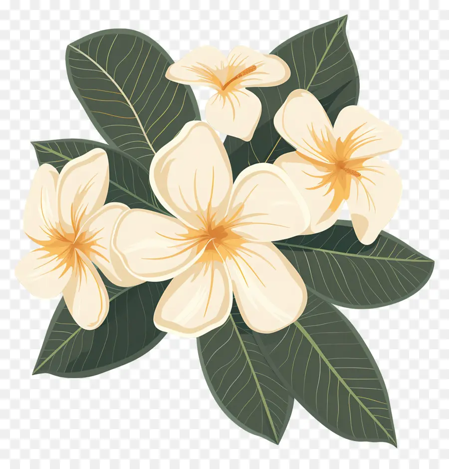 Plumeria，Fleurs Blanches PNG