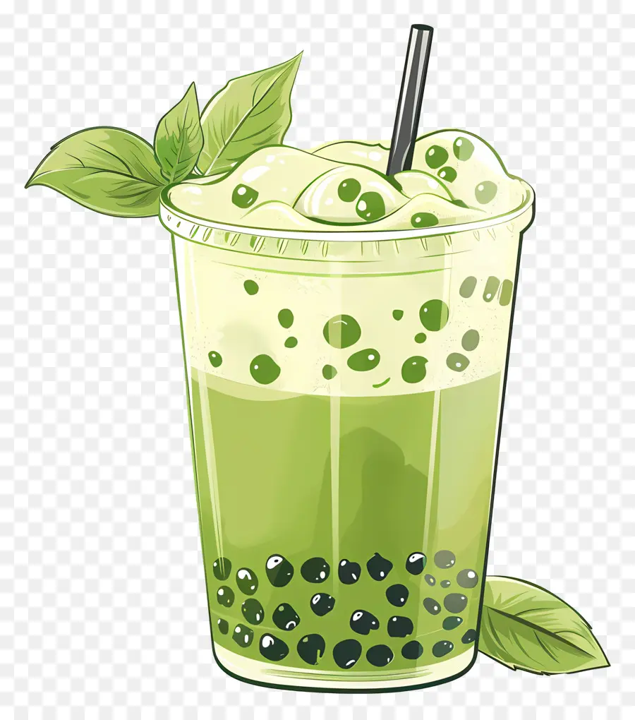 Thé à Bulles De Matcha，Bubble Thé PNG