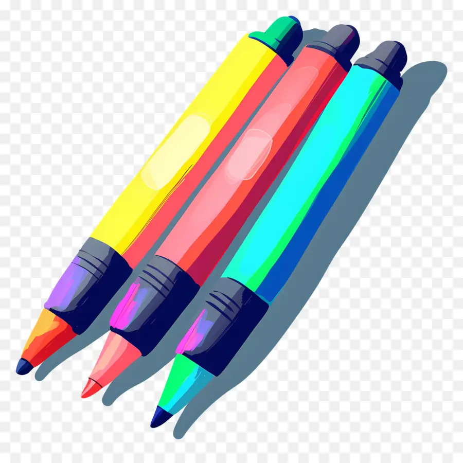 Surligneurs，Marqueurs Colorés PNG