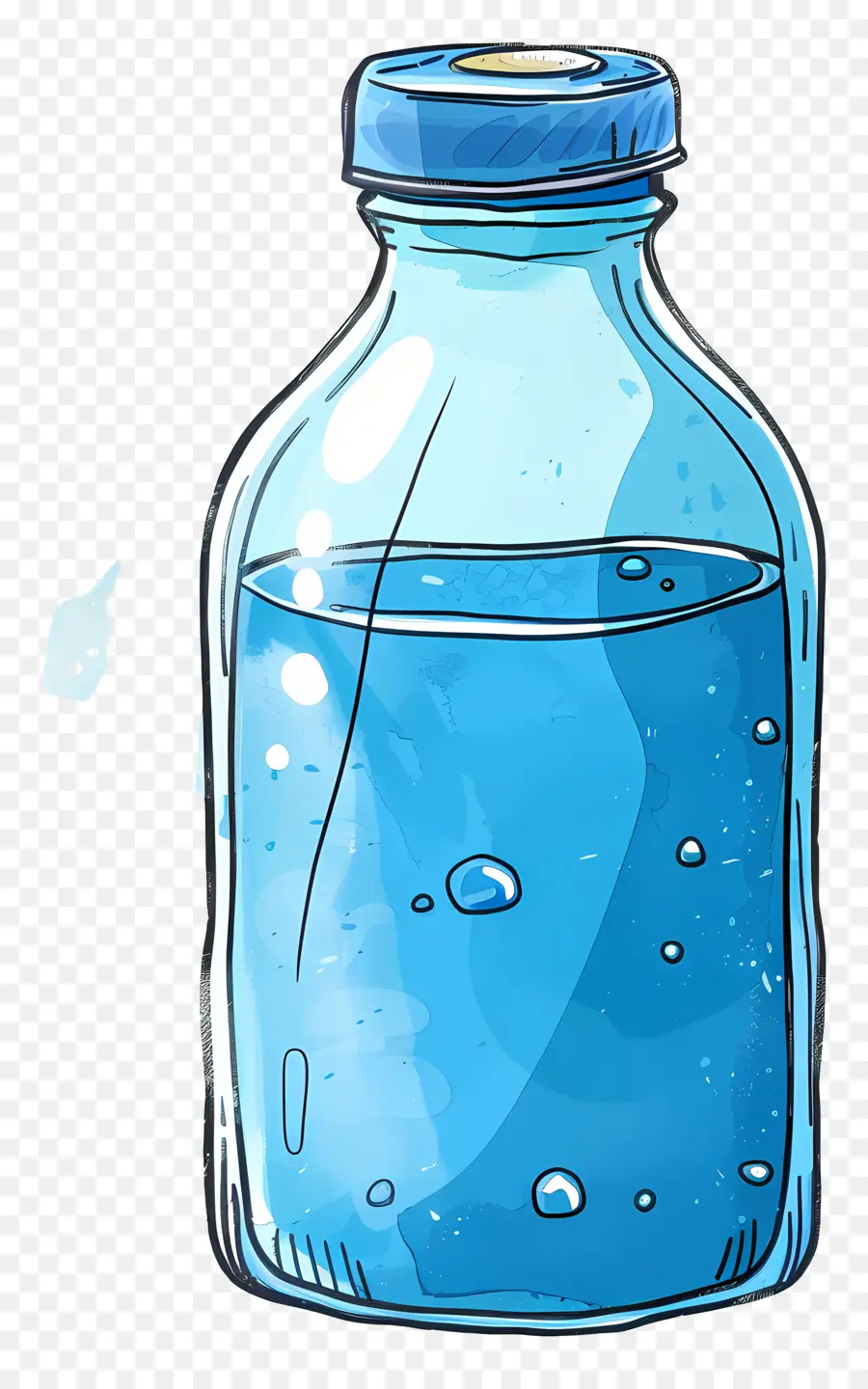 Bouteille D'eau，Bleu PNG