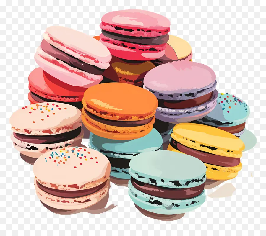 Macarons，Macarons Colorés PNG