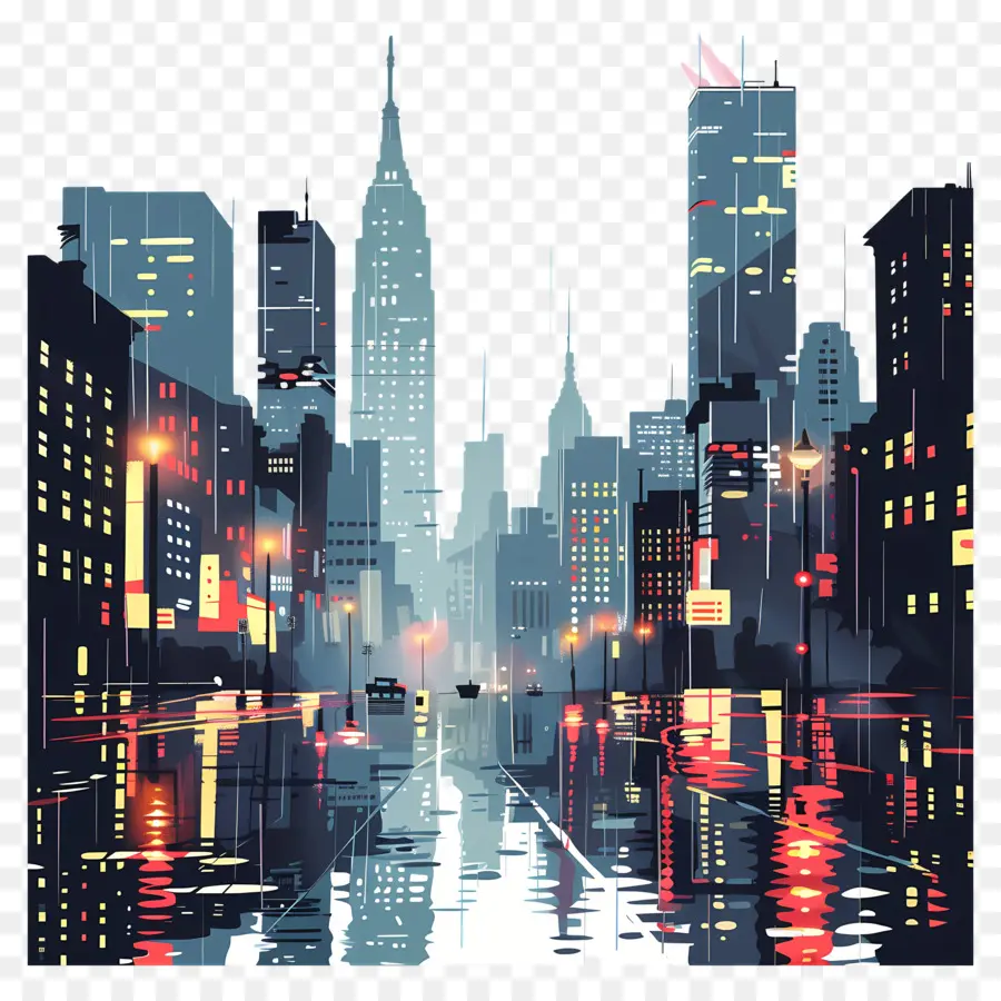 Paysage Urbain Pluvieux，Paysage Urbain PNG