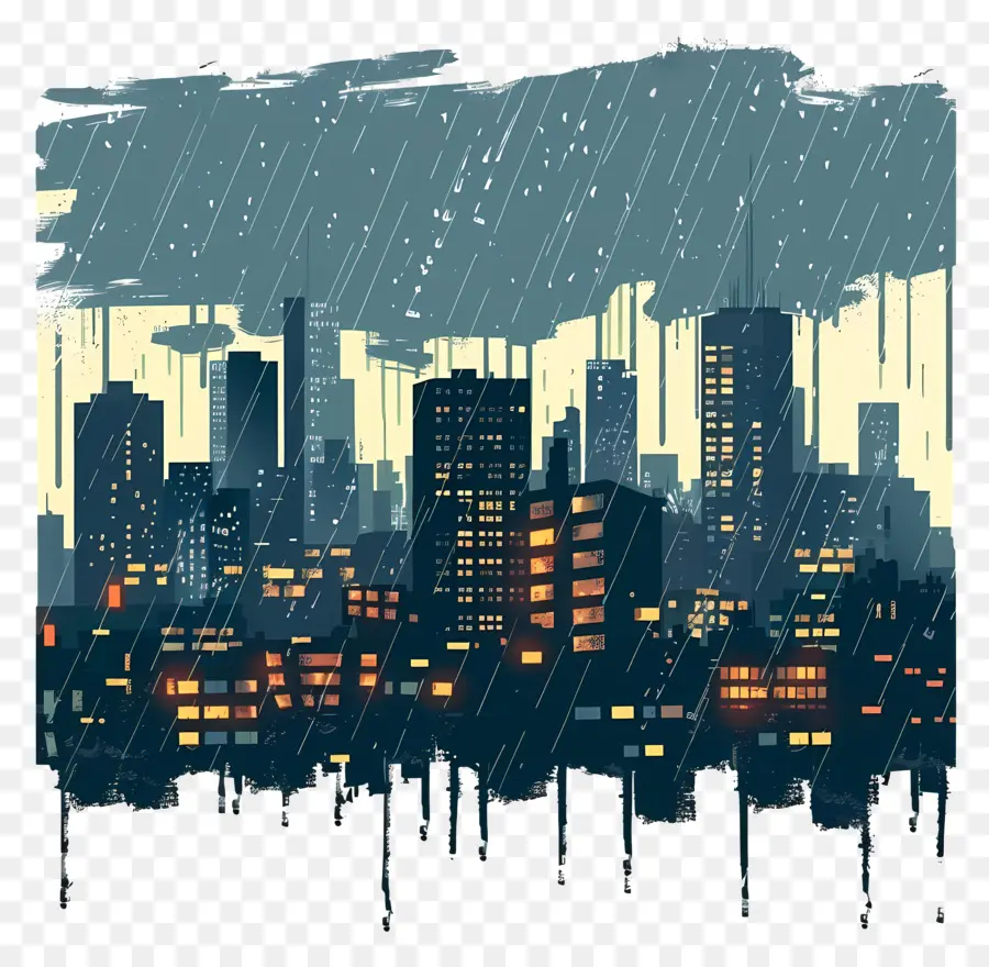 Paysage Urbain Pluvieux，Paysage Urbain PNG