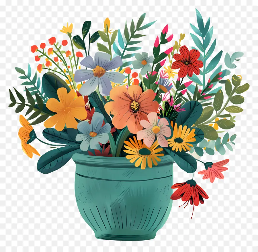 Fleurs En Pot，Bouquet De Fleurs PNG