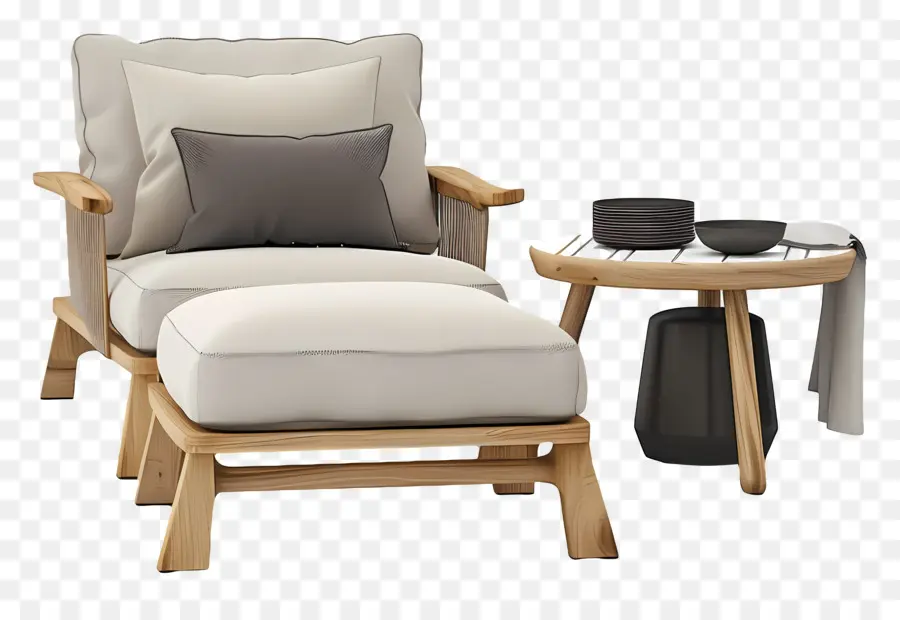 Mobilier D'extérieur，Fauteuil Et Table PNG