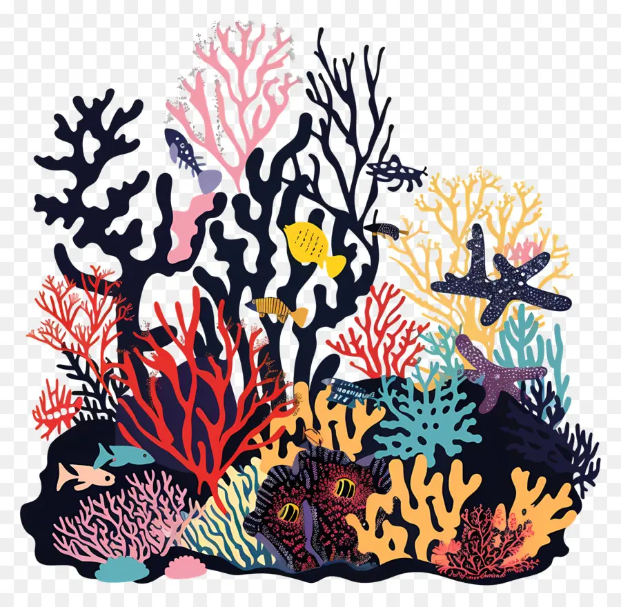 Les Récifs Coralliens，Coraux Colorés PNG