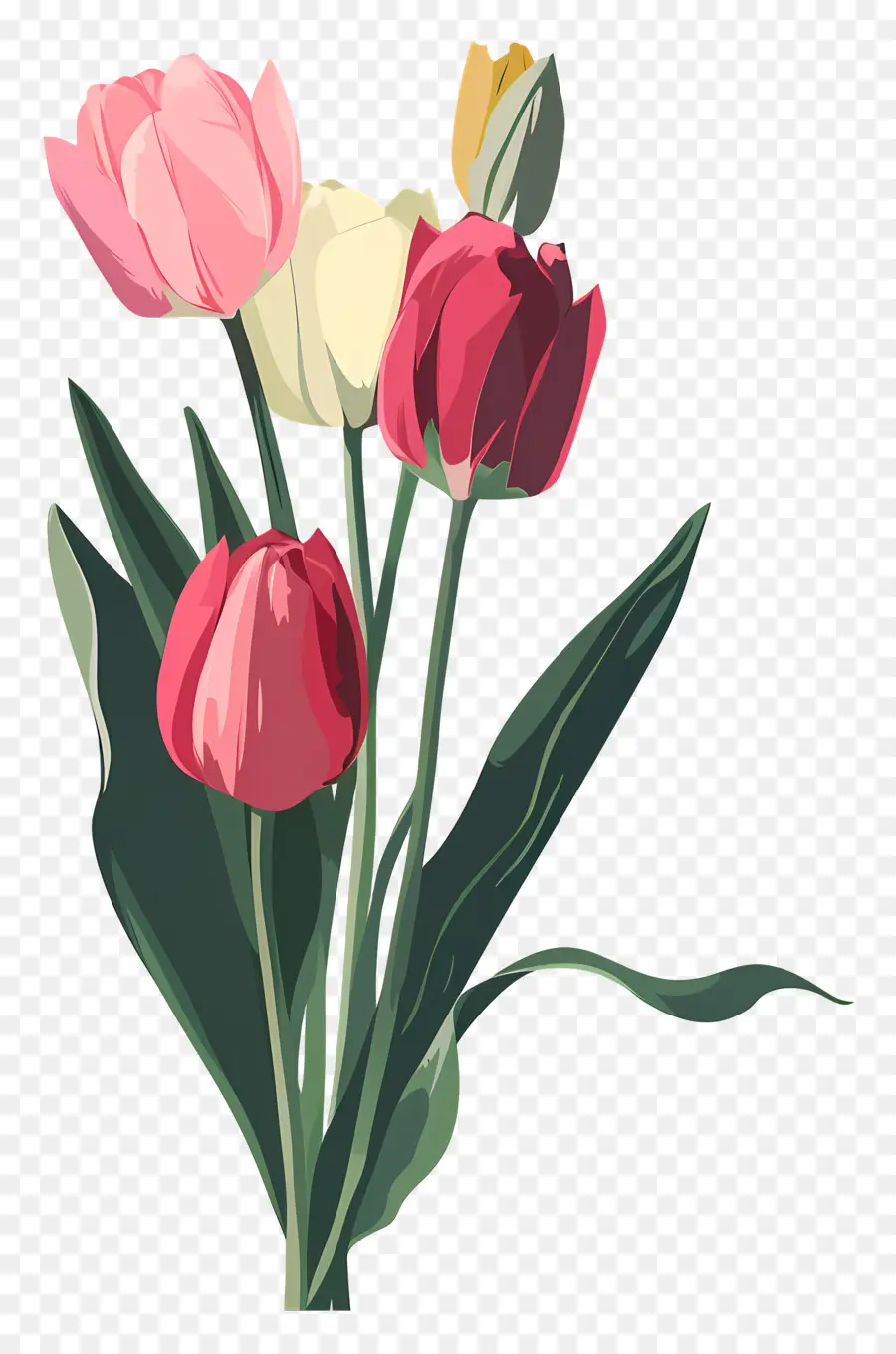 Bouquet De Tulipes，Tulipes Rouges PNG