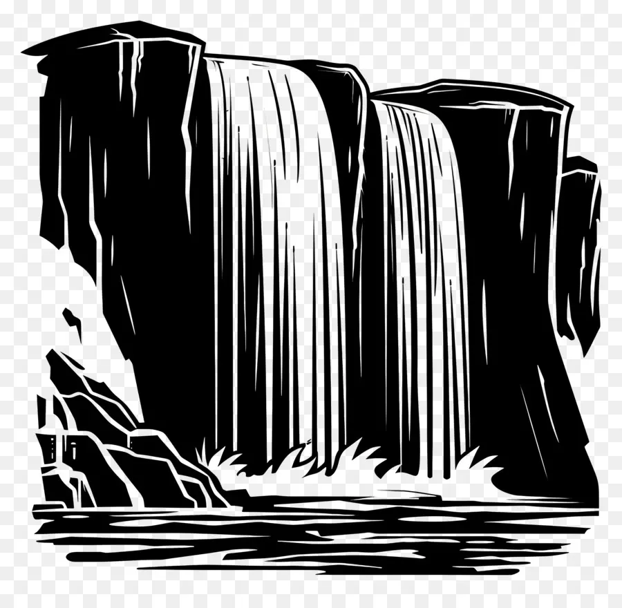 L'été，Chute D'eau PNG