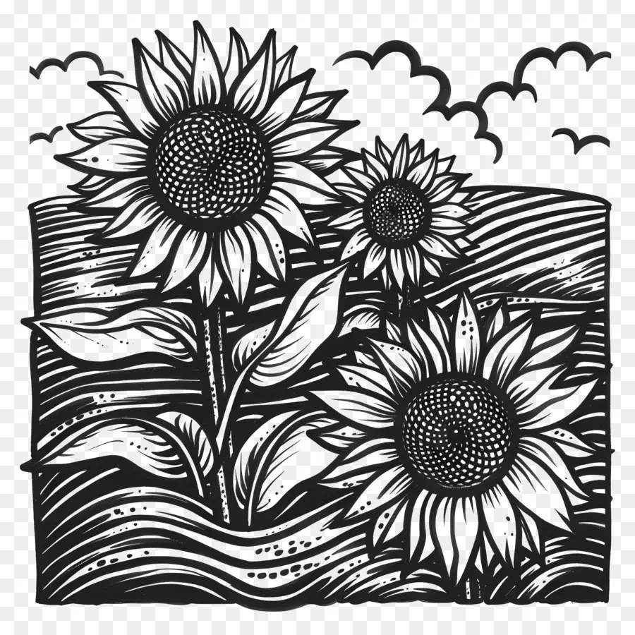 L'été，Tournesols PNG