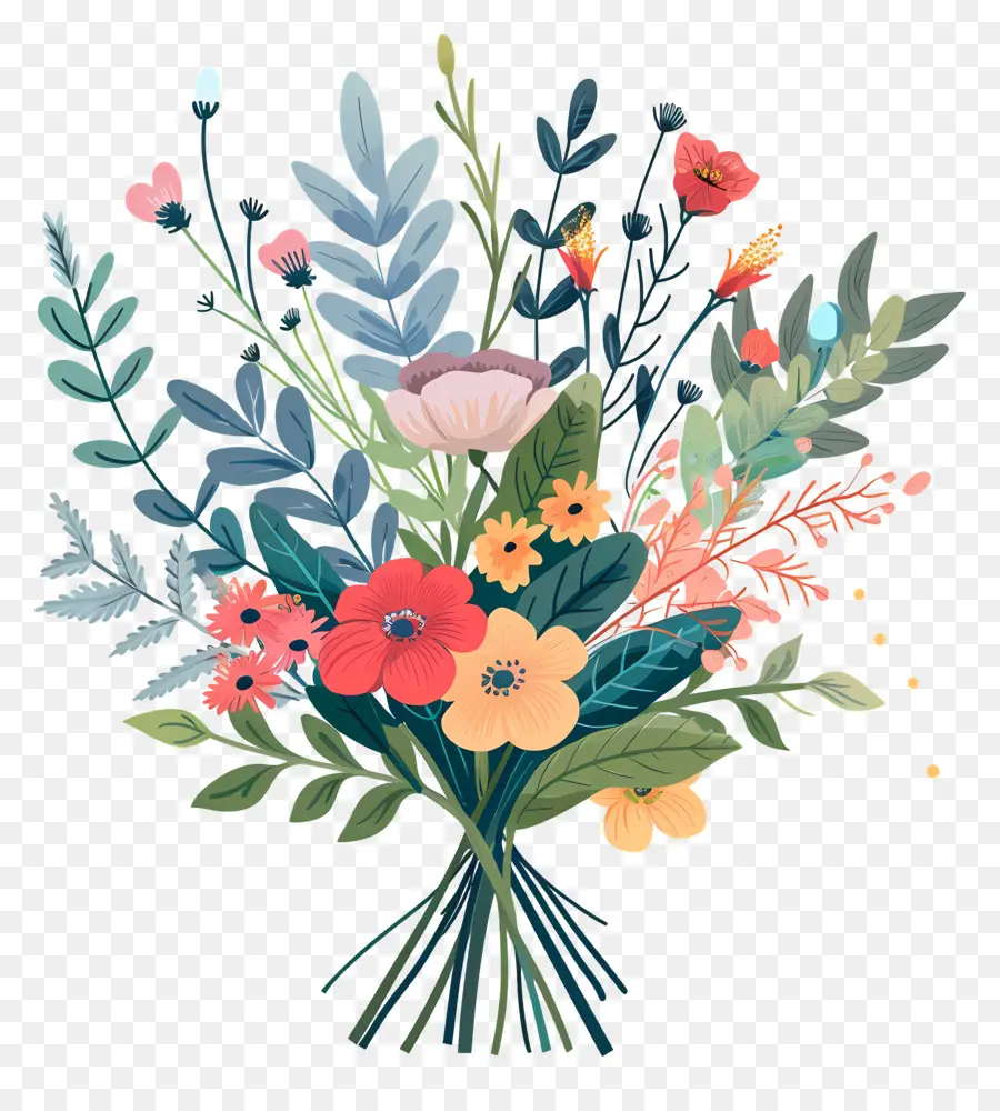 Bouquet De Fleurs Mélangées，Bouquet PNG