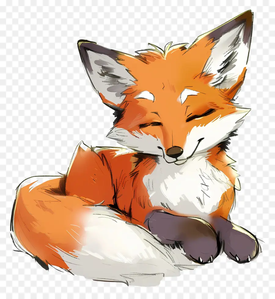 Renard Mignon，Renard Endormi PNG