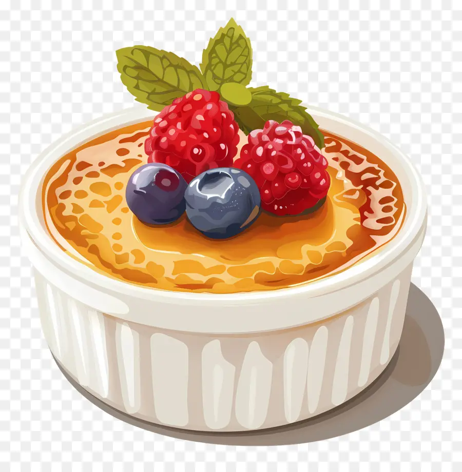 Crème Brûlée，Dessert Aux Baies PNG