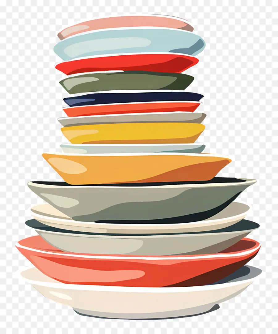 Pile D'assiettes，Plats PNG