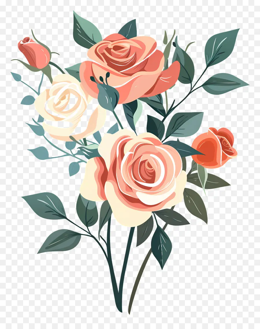 Bouquet De Roses，Les Roses Roses PNG