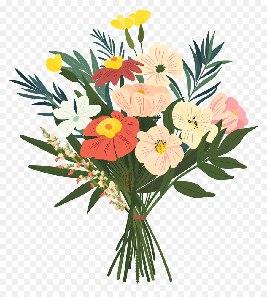 Bouquet De Fleurs Mélangées，Bouquet De Fleurs PNG