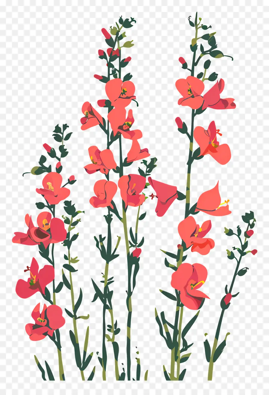 Mufliers，Fleurs Sauvages Roses PNG