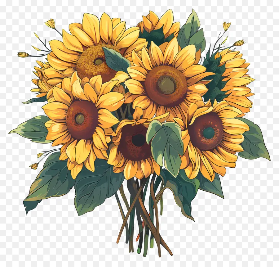 Bouquet De Tournesol，Tournesols PNG